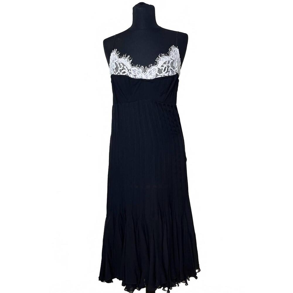 NEW MARIELLA BURANI women's lace chiffon dress in black